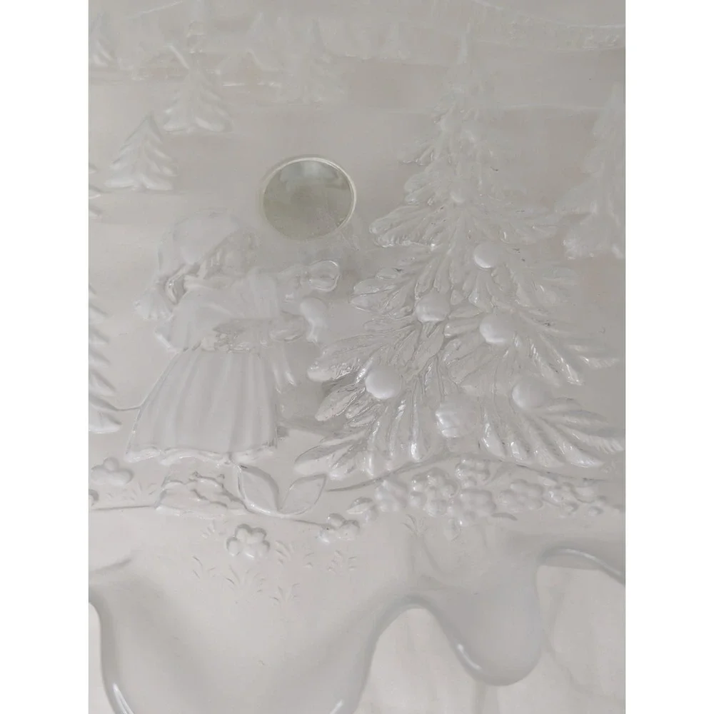 Christmas Pedestal Footed‎ Bon Bon Compote Dish Vintage Mikasa Crystal Germany